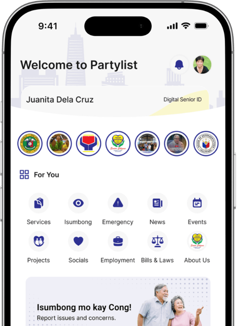Senior Citizen Partylist App app screenshot